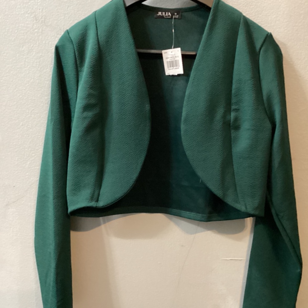 Basic Cropped Blazer- Hunter - Picture 2 of 3